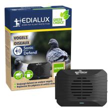 Edialux Sonic Defend ultrasonische vogelverjager op geluidsgolven   Werkt op batterijen