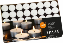 Spaas theelichtjes   120 stuks   6 branduren   wit
