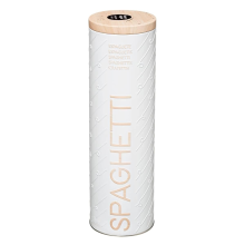 5Five Spaghettidoos   Wit metaal   Relief design   Luxe voorraadpot