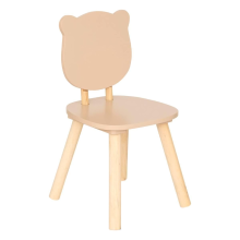 Atmosphera Kids Teddybeer Kinderstoel   26x26x49cm   Beige MDF   Hout   Uniek Kinderkamer Stoeltje