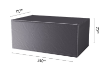 Platinum Aerocover tuintafelhoes L340 x B110 x H70 cm   Antraciete rechthoekige ademende tuintafelhoes