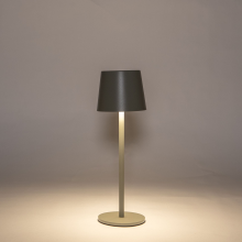 Anna's Collection LED Tafellamp 27x9 cm ribbel olijf   Draadloos   Warm Wit Licht   Touch Bediening   Voor Binnen & Buiten