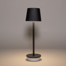 Anna's Collection LED Tafellamp 27x9 cm zwart   Draadloos   Warm Wit Licht   Touch Bediening   Voor Binnen & Buiten
