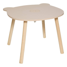 Atmosphera Kids Kindertafel – Teddybeer – diameter 60xH48 cm – Beige – Hout – Speeltafel/Tekentafel