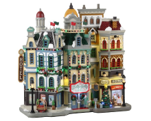 Lemax   'The Holly Jolly Hotel'   Verlichte Facade   Exclusief adapter (Werkt op batterijen)