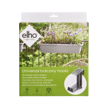 Elho universele balkonhaken   Metaal   Living black (Zwart)   14 x 3cm