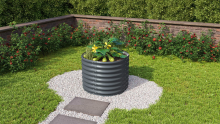 Vitavia Verhoogd Zaaibed Vita Round 630   Graniet   63cm