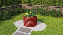 Vitavia Verhoogd Zaaibed Vita Round 630   Robijnrood   63cm