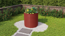 Vitavia Verhoogd Zaaibed Vita Round 858   Robijnrood   85,8cm