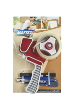 Mottez tape met rol   Verpakkingsset met stift, breekmes en tape   Inclusief tapehouder
