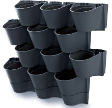 Prosperplast Cascade Wall Verticale Tuin   Antraciet   12 Potten   Modulair