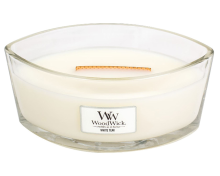 WoodWick geurkaars   Ellipse HearthWick Flame   White Teak