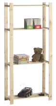 Practo Home opbergrek met 4 legborden   Max. 60KG   Enkel   175x80x30cm