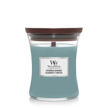 WoodWick geurkaars   Medium Hourglass   Evergreen Cashmere