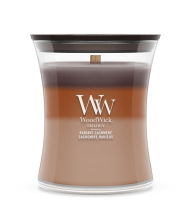 WoodWick geurkaars   Medium Hourglass Trilogy   Radiant Cashmere