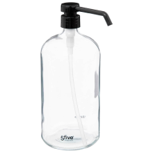 5Five Transparante Glazen Zeepdispenser   1L