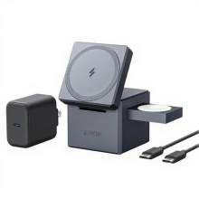 Anker Innovations Y1811G11 draadloze snellader voor hoofdtelefoons, smartphones en smartwatches, zwart, AC/USB
