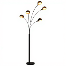 VidaXL Lamp staand 5xE14 200 cm zwart en goud