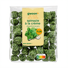 G'woon fijngehakte spinazie met room, deelblokjes 800 g