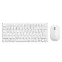 Rapoo 9010 M Multi Device Toetsenbord  en Muiscombinatie, 2,4 GHz/Bluetooth 5.0/4.0 Draadloze Toetsenbord  en Muisset voor Windows/Mac/Linux/Chrome, ondersteuning voor 4 apparaten, stille klik met laag profiel, op batterijen   wit