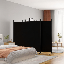 Vidaxl Vida 4 panelen kamerscherm stof   Zwart, 274,8 x 70,9 inch
