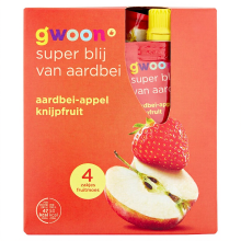 G'woon Knijpbaar Fruit Aardbei Appel   4 stuks, 360 g