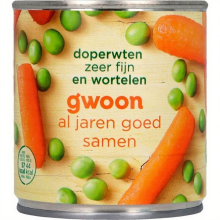 G'woon Zeer Fijne Erwten & Wortelen   200 g