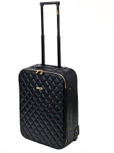 ProWorld Reiskoffer quilt design met 4 wielen en telescoop handgreep 20 inch 28 L zwart