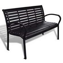 Blokker.Nl VidaXL tuinbank van staal en HKC   125 cm, zwart