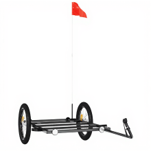 VidaXL Fietstrailer 135x68x37 cm ijzer zwart