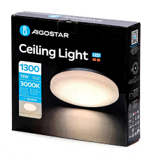 Aigostar led plafondlamp 12 W 3000 K 1300 lm warm licht 120 ° stralingshoek 26 cm x 6,3 cm