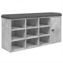 VidaXL Schoenenbank 102x32x50 cm bewerkt hout betongrijs