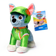 Paw Patrol Reddingswielen pluche speelgoed Rocky   19 cm, meerkleurig