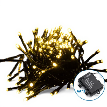 Aigostar sfeerverlichting binnen en buiten warm wit 5 m 200 led 3AA batterij klassiek 8 lichtstanden + timer + geheugenfunctie