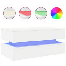 VidaXL Salontafel met LED verlichting 90x50x40 cm wit