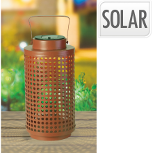 Solar Lantaarn Metaal   Mauve Roze, D14 x H28 cm