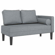 VidaXL Chaise Longue met Kussens van Stof Lichtgrijs