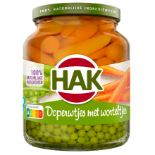 Hak erwten en wortelen extra fijn   350 ml