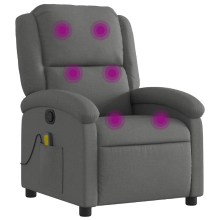 VidaXL Massagestoel verstelbaar stof donkergrijs