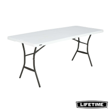Lifetime 6'x2.3' (183X70 cm) Essential Opvouwbare Tafel met Middenvouw (Wit Graniet)