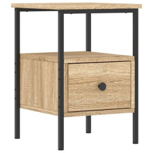 VidaXL Nachtkastje 34x36x50 cm bewerkt hout sonoma eikenkleurig