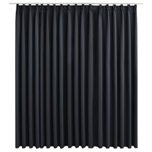 VidaXL Gordijn verduisterend met haken 290x245 cm zwart