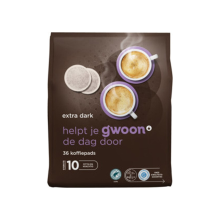 G'woon extra donker gebrande koffiepads   36 stuks