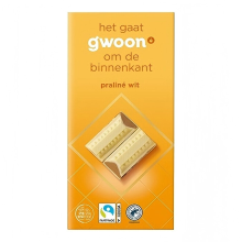 G'woon Praline Witte Chocolade   200 g