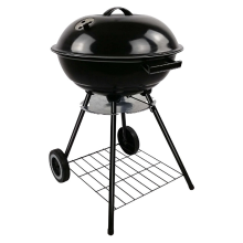 Alpina houtskoolbarbecue   ketelbarbecue Ø 43 cm   barbecue met deksel en wielen   geïntegreerd ventilatiesysteem   uitneembare aslade   zwart
