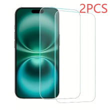 Tweepak gehardglazen schermprotectors met volledige schermdekking en hoge definitie voor iPhone 16 Pro Max, iPhone 16 en iPhone 16 Pro