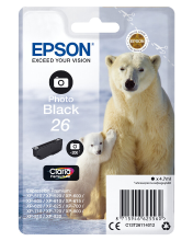 Epson IJsbeer enkelverpakking fotozwart 26 Claria Premium inkt