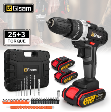 GISAM 21 V Accu slagboormachine Elektrische Schroevendraaier Elektrische Hamerboormachine Mini Draadloze Handboormachine Lithium ion Accu Elektrisch Gereedschap