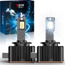 KATUR D1S/D1R LED koplampen, 800% helderheid, 30.000 Lumen, 6500 K wit, 1:1 plug and play, set van 2
