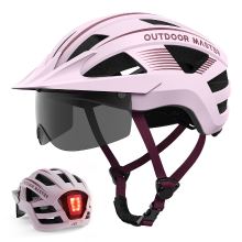 OutdoorMaster Fietshelm RhinoUrban met bril en licht Roze L 58 61 cm